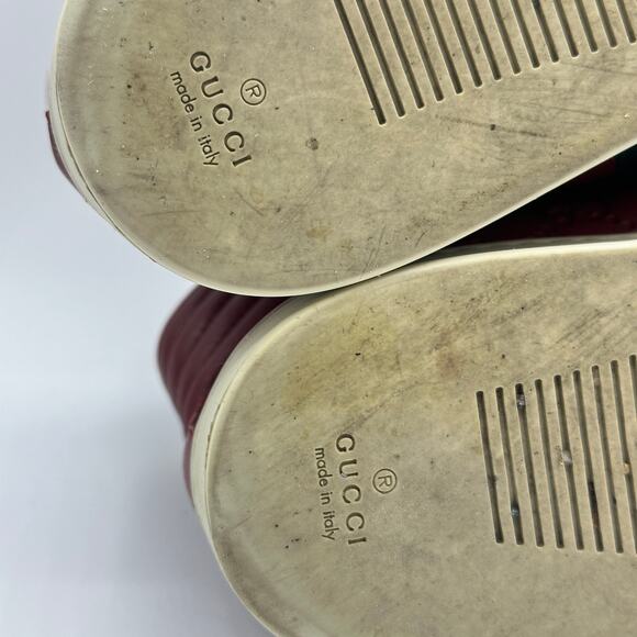 GUCCI GG High Top Guccissima Embossed Monogram Sneakers Red Sz 11 - Picture 8 of 10